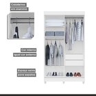 Guarda Roupa Solteiro 2 Portas De Correr 2 Gavetas Paris  Bra