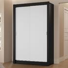 Guarda-roupa Solteiro 2 Portas De Correr 2 Gavetas Preto/bran