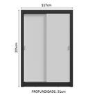 Guarda-roupa Solteiro 2 Portas De Correr 2 Gavetas Preto/bran