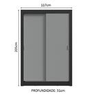 Guarda-roupa Solteiro 2 Portas De Correr 2 Gavetas Preto/cinz