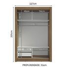 Guarda-roupa Solteiro 2 Portas De Correr 2 Gavetas Rustic Viv