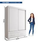 Guarda-roupa Solteiro 2 Portas De Correr 2 Gavetas Sereno Bra