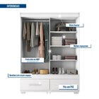 Guarda-roupa Solteiro 2 Portas De Correr 2 Gavetas Sereno Bra