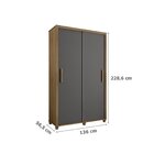 Guarda Roupa Solteiro 2 Portas De Correr 2 Gavetas Suécia Cin