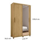 Guarda Roupa Solteiro 2 Portas De Correr 2 Gavetas Suécia Cin