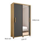 Guarda Roupa Solteiro 2 Portas De Correr 2 Gavetas Suécia Cin