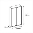 Guarda-roupa Solteiro 2 Portas De Correr 3 Gavetas 140cm Prem