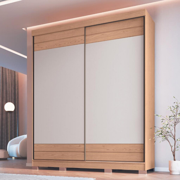 Guarda Roupa Solteiro 2 Portas De Correr 3 Gavetas Magno Móve