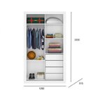 Guarda-roupa Solteiro 2 Portas De Correr 4 Gavetas News  Bran