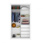 Guarda-roupa Solteiro 2 Portas De Correr 4 Gavetas News  Bran