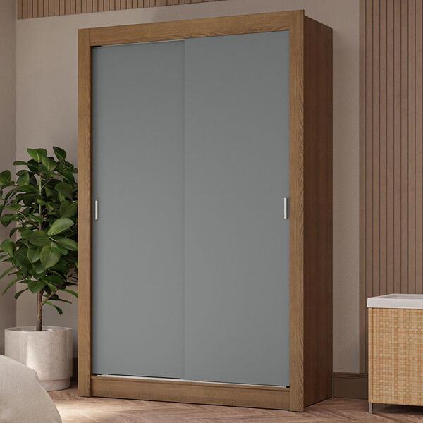 Guarda-roupa Solteiro 2 Portas De Correr 4 Gavetas Rustic/cin