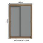 Guarda-roupa Solteiro 2 Portas De Correr 4 Gavetas Rustic/cin