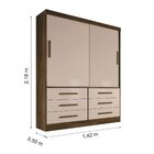 Guarda Roupa Solteiro 2 Portas De Correr 6 Gavetas Turim  Ave