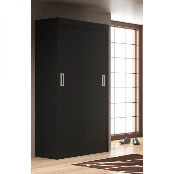 Guarda-roupa Solteiro 2 Portas De Correr Berlim  Preto