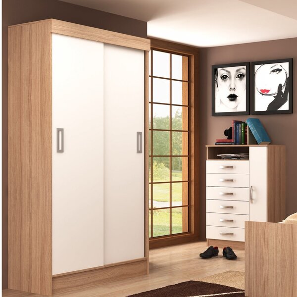 Guarda-roupa Solteiro 2 Portas De Correr Berlim Premium  Bran