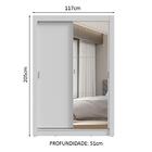 Guarda-roupa Solteiro 2 Portas De Correr Com Espelho 2 Gaveta