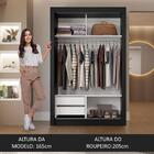 Guarda-roupa Solteiro 2 Portas De Correr Com Espelho 2 Gaveta