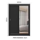 Guarda-roupa Solteiro 2 Portas De Correr Com Espelho 2 Gaveta