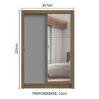 Guarda-roupa Solteiro 2 Portas De Correr Com Espelho 2 Gaveta