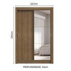 Guarda-roupa Solteiro 2 Portas De Correr Com Espelho 4 Gaveta