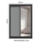 Guarda-roupa Solteiro 2 Portas De Correr Com Espelho 4 Gaveta