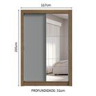 Guarda-roupa Solteiro 2 Portas De Correr Com Espelho 4 Gaveta