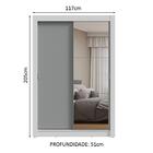 Guarda-roupa Solteiro 2 Portas De Correr Com Espelho Branco/c
