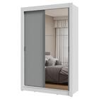 Guarda-roupa Solteiro 2 Portas De Correr Com Espelho Branco/c