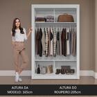 Guarda-roupa Solteiro 2 Portas De Correr Com Espelho Branco/c