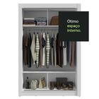 Guarda-roupa Solteiro 2 Portas De Correr Com Espelho Branco M