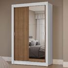 Guarda-roupa Solteiro 2 Portas De Correr Com Espelho Branco/r