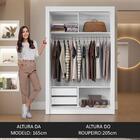 Guarda-roupa Solteiro 2 Portas De Correr Com Espelhos 2 Gavet