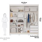 Guarda-roupa Solteiro 2 Portas De Correr Com Pés 231cm 100% M