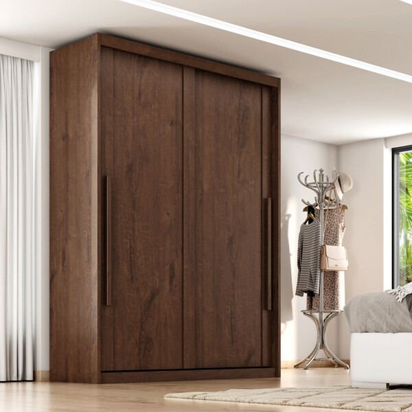 Guarda Roupa Solteiro 2 Portas De Correr Em Mdf Splendido Zan