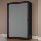 Guarda-roupa Solteiro 2 Portas De Correr Preto/cinza Milano M