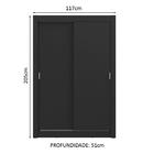 Guarda-roupa Solteiro 2 Portas De Correr Preto Milano Madesa