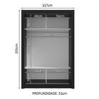 Guarda-roupa Solteiro 2 Portas De Correr Preto/rustic Milano