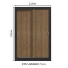 Guarda-roupa Solteiro 2 Portas De Correr Preto/rustic Milano