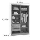 Guarda-roupa Solteiro 2 Portas De Correr Prisma Móveis Castro