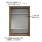 Guarda-roupa Solteiro 2 Portas De Correr Rustic/branco Milano