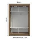 Guarda-roupa Solteiro 2 Portas De Correr Rustic/branco Milano