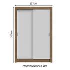 Guarda-roupa Solteiro 2 Portas De Correr Rustic/branco Milano