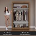 Guarda-roupa Solteiro 2 Portas De Correr Rustic/cinza Milano