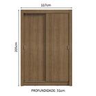 Guarda-roupa Solteiro 2 Portas De Correr Rustic Milano Madesa