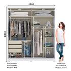 Guarda Roupa Solteiro 2 Portas Deslizantes 3 Gavetas Verg Henn