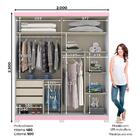 Guarda Roupa Solteiro 2 Portas Deslizantes 3 Gavetas Verg Henn