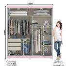 Guarda Roupa Solteiro 2 Portas Deslizantes 3 Gavetas Verg Henn