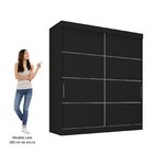 Guarda-roupa Solteiro 2 Portas E 2 Gavetas Casa Blanca Preto