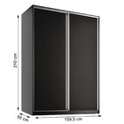 Guarda Roupa Solteiro 2 Portas Em Bp Belluno  Preto