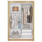 Guarda Roupa Solteiro 2 Portas Espelho 2 Gaveta Marrom Glass